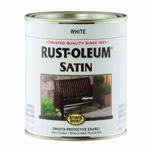 Load image into Gallery viewer, RUST-OLEUM STOPS RUST 7791502 Satin Enamel, Satin, White, 1 qt, Can

