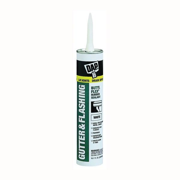 DAP BUTYL-FLEX 18188 Gutter and Flashing Sealant, Gray, Paste, 10.1 fl-oz Cartridge