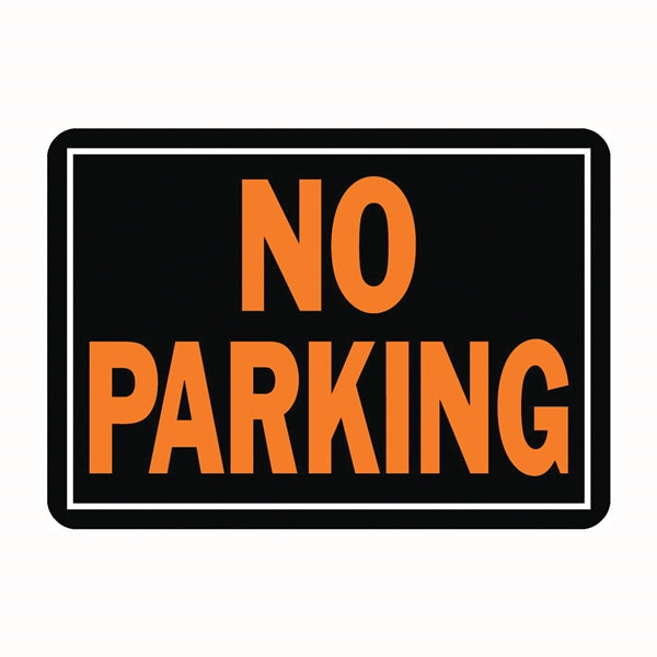 HY-KO Hy-Glo Series 805 Identification Sign, Rectangular, NO PARKING, Fluorescent Orange Legend, Black Background