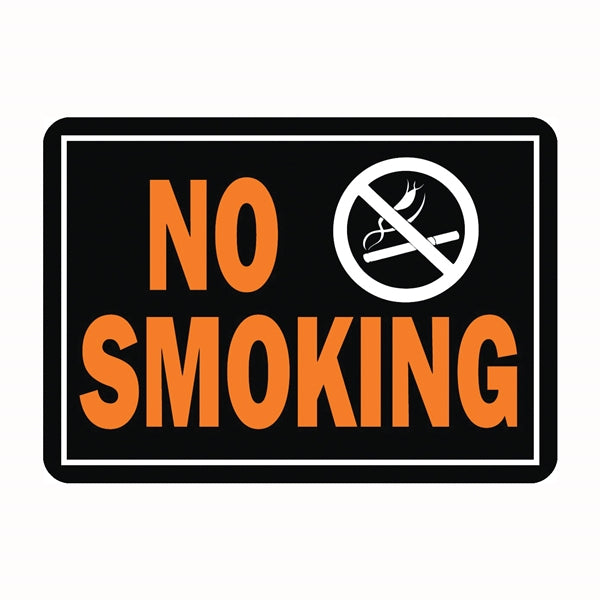 HY-KO Hy-Glo Series 811 Identification Sign, Rectangular, NO SMOKING, Fluorescent Orange Legend, Black Background