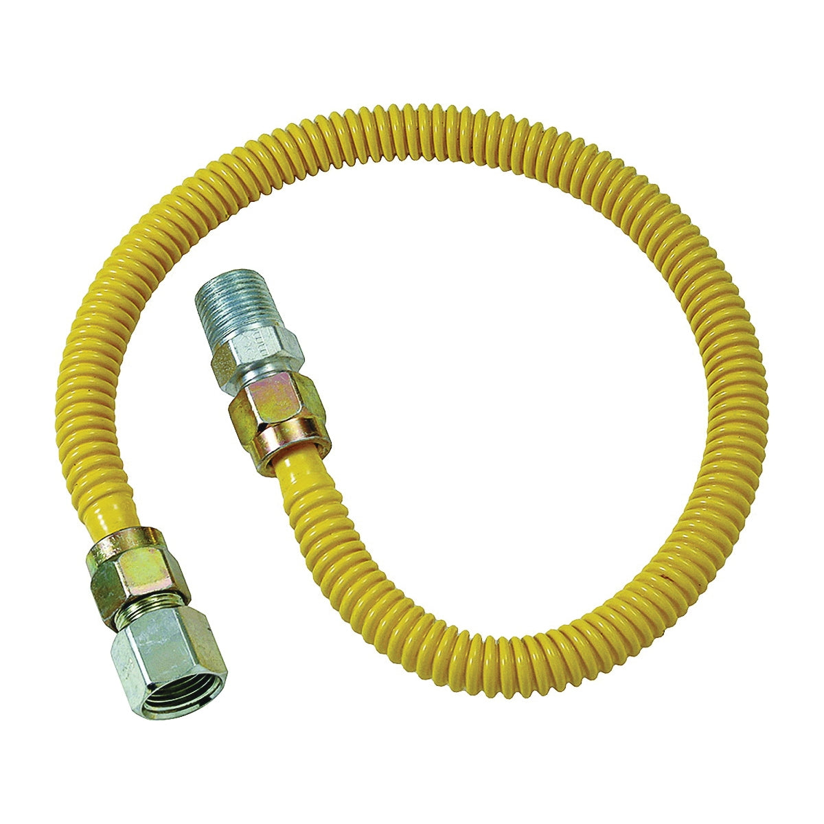 BrassCraft ProCoat Series CSSD54-24P Gas Connector, 1/2 x 1/2 in, Stainless Steel, 24 in L