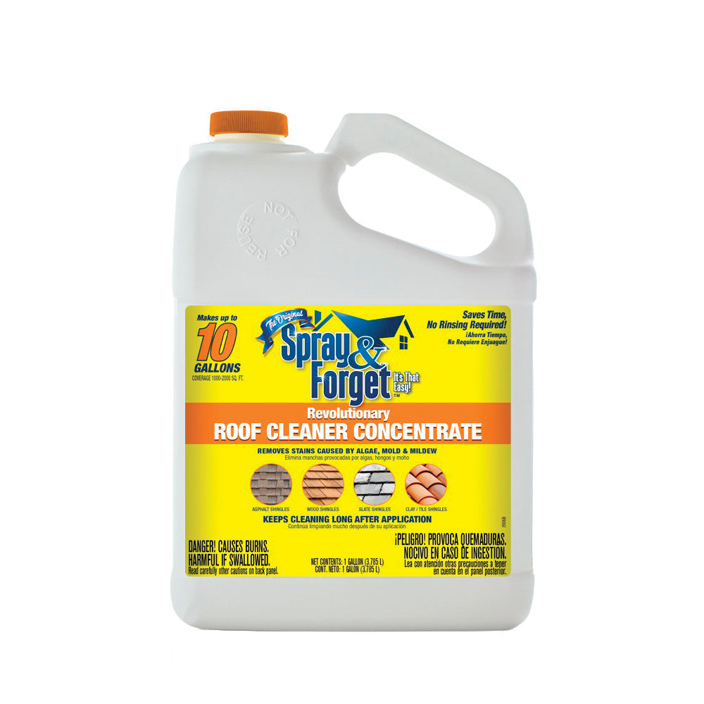 Spray &amp; Forget SF1G-J Roof and Exterior Surface Cleaner, 1 gal, Liquid, Citrus, Orange