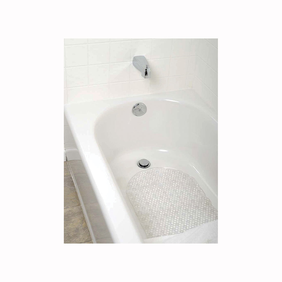 Zenna Home 80KK04 Bath Mat, 27-1/2 in L, 15.7 in W, Vinyl, Clear