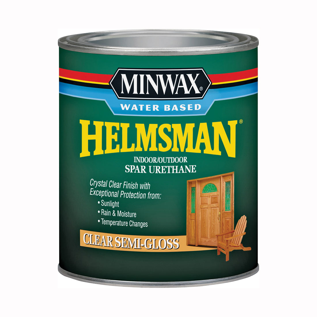Minwax Helmsman 630510444 Spar Urethane Paint, Semi-Gloss, Liquid, Crystal Clear, 1 qt, Can