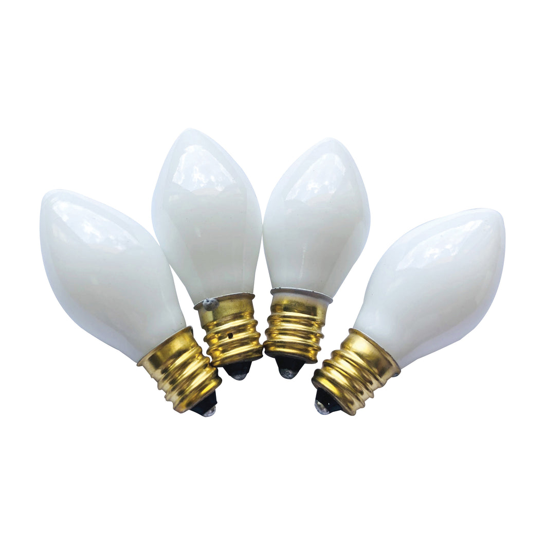 Hometown Holidays 19151 Replacement Bulb, 5 W, Candelabra Lamp Base, Incandescent Lamp, Ceramic White Light