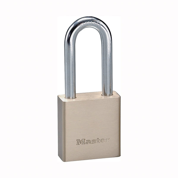 Master Lock 576DLHPF Padlock, Keyed Different Key, 5/16 in Dia Shackle, Steel Shackle, Brass Body, 1-3/4 in W Body