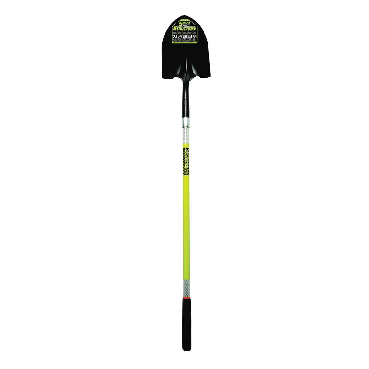 Structron S600 49750 Shovel, 9-1/2 in W Blade, 14 ga Gauge, Steel Blade, Fiberglass Handle, Long Handle, 48 in L Handle