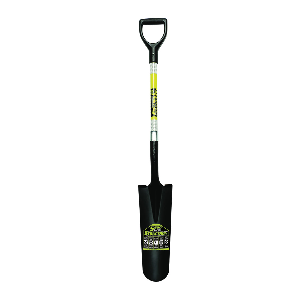 Structron S600 49752 Drain Spade, 6 in W Blade, Steel Blade, Fiberglass Handle, D-Grip Handle, 29 in L Handle