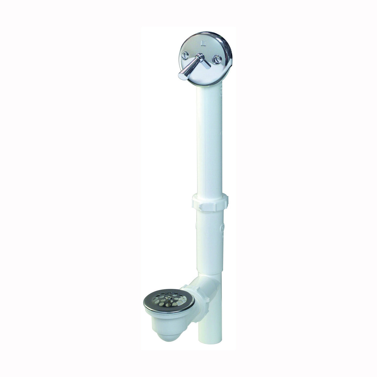 Plumb Pak PP209064 Lever Bath Drain Assembly, Plastic, White, Chrome