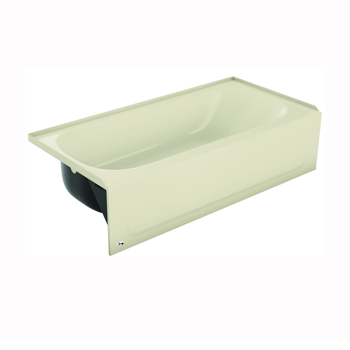 BOOTZ Aloha 011-2365-06 Bathtub, 42 gal Capacity, 60 in L, 30 in W, 14-1/4 in H, Alcove Installation, Steel, Bone