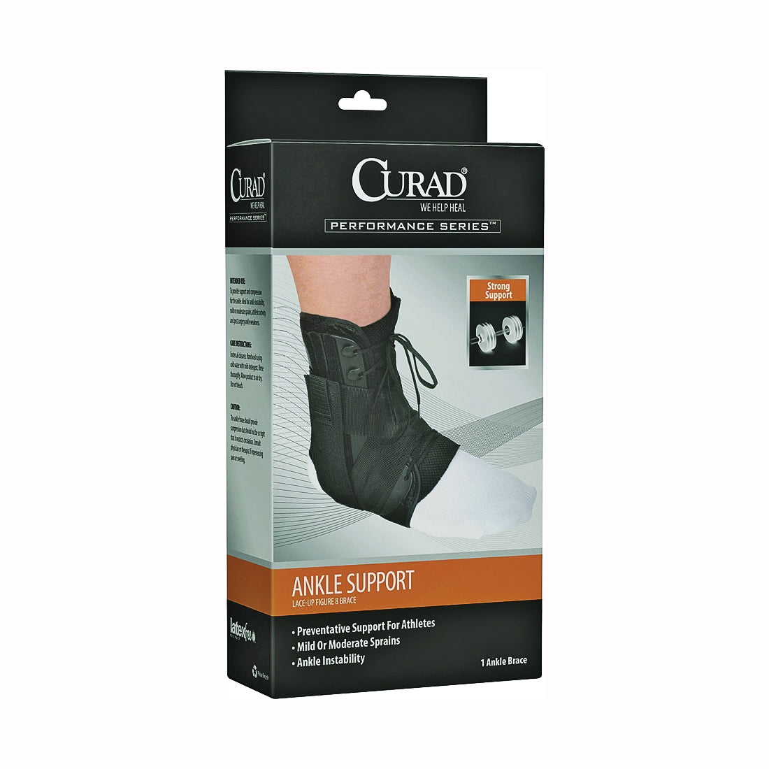 CURAD ORT27600LD Ankle Splint, Vinyl Bandage, Lace-Up Adhesive
