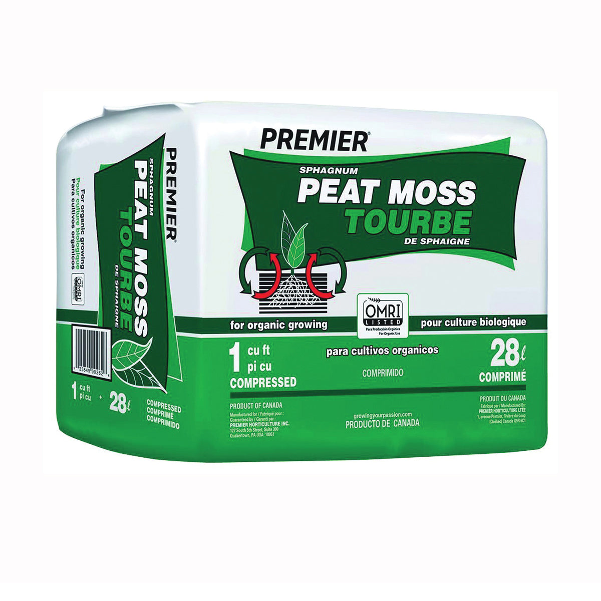 Premier 0262P Peat Moss, 1 cu-ft Bale