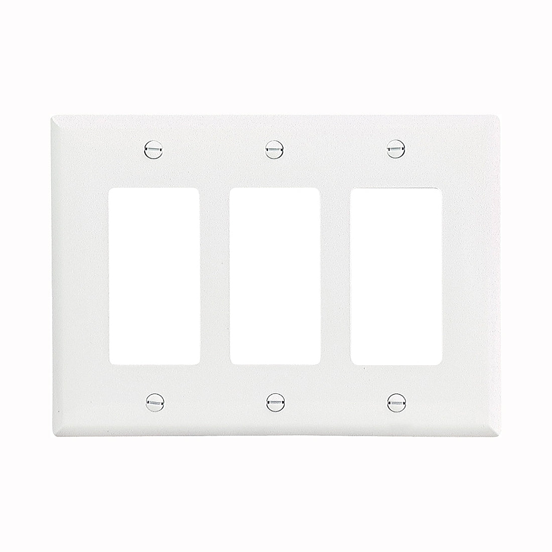 Eaton Wiring Devices PJ263W Wallplate, 4.87 in L, 6-3/4 in W, 3 -Gang, Polycarbonate, White, High-Gloss