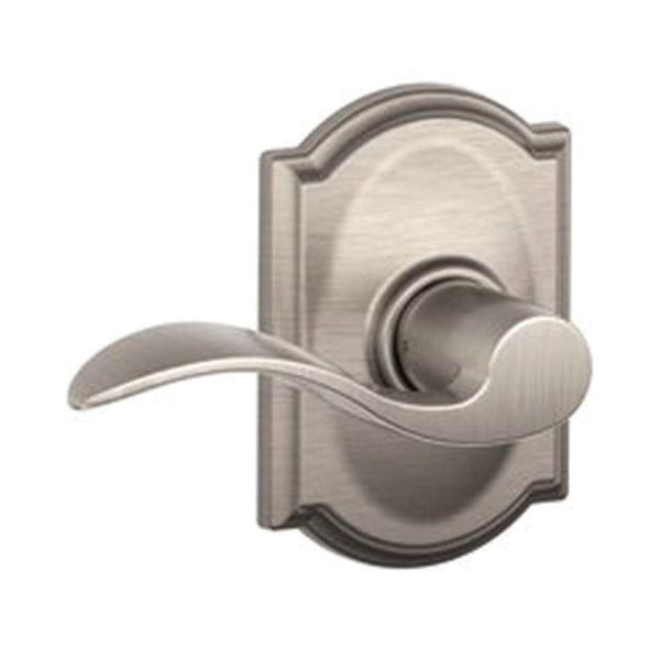 Schlage Accent Series F10VACC619CAM Passage Lever Lockset, Zinc, Satin Nickel Camel