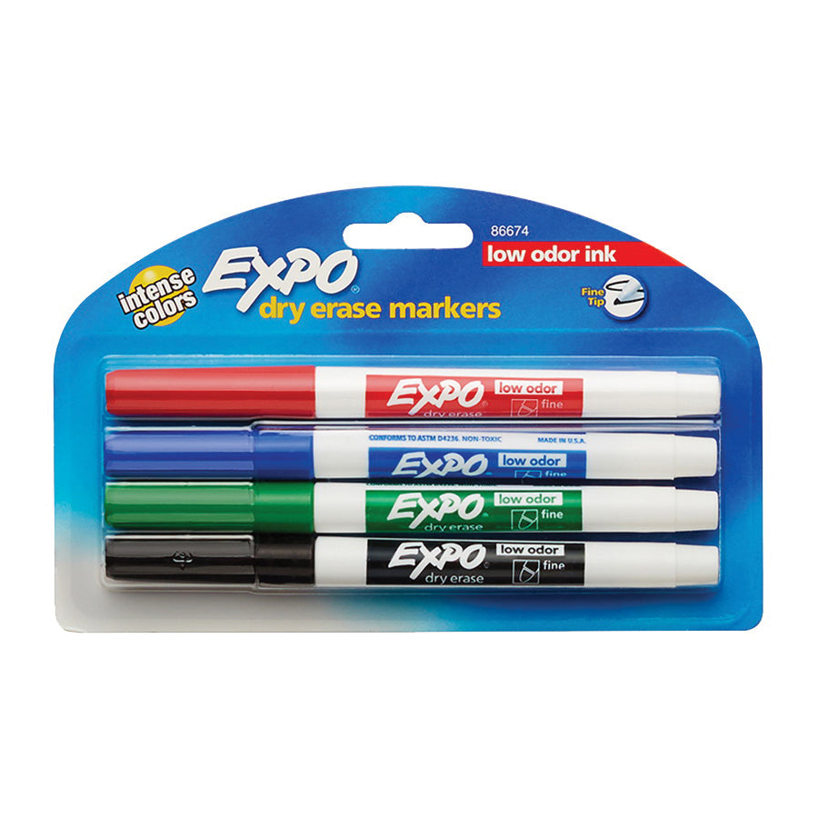 EXPO 86674K Dry Erase Marker, Fine Lead/Tip, Assorted Lead/Tip