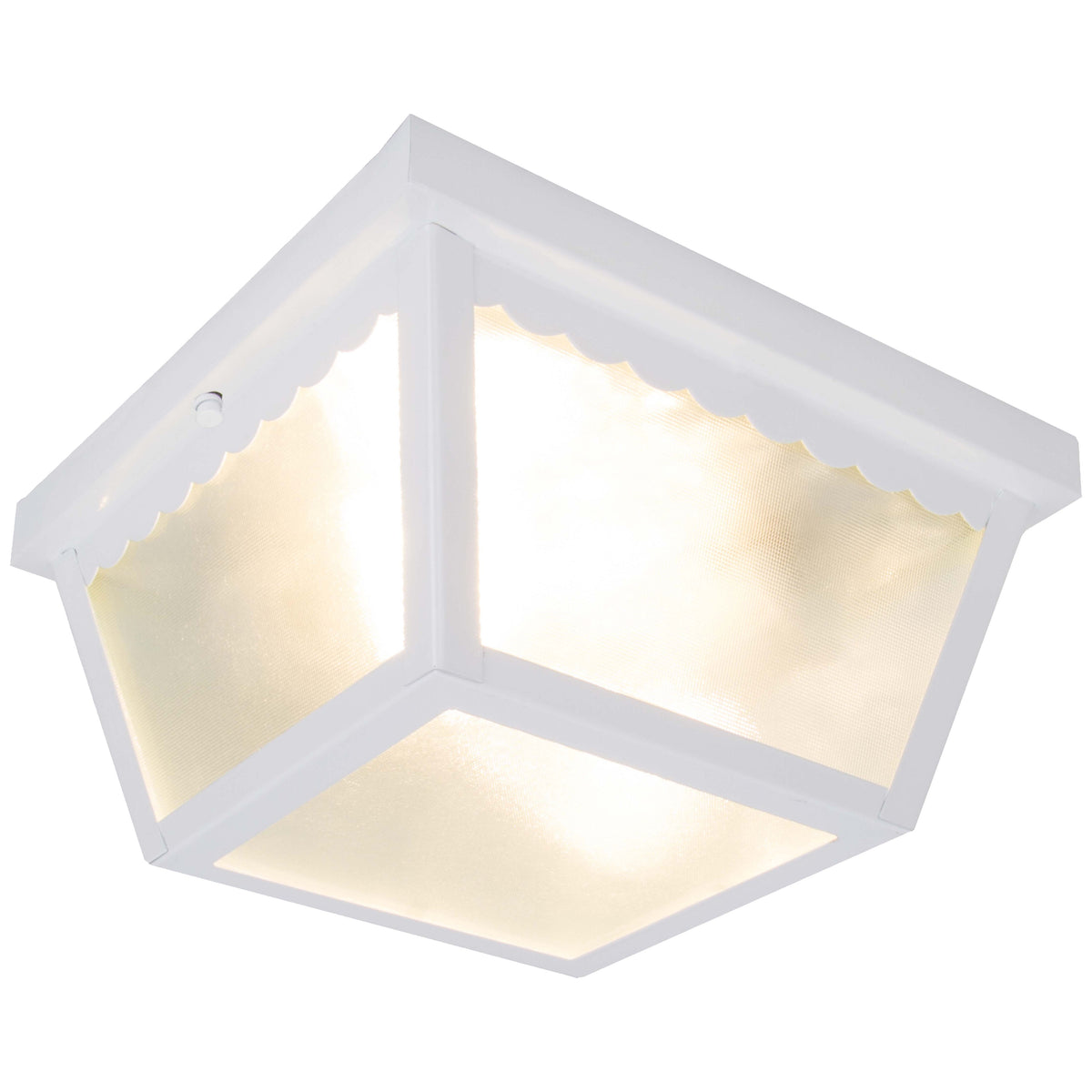 Boston Harbor 991-070082WH Flush Mount Porch Light, 120 V, 60 W, Metal Fixture, White Fixture