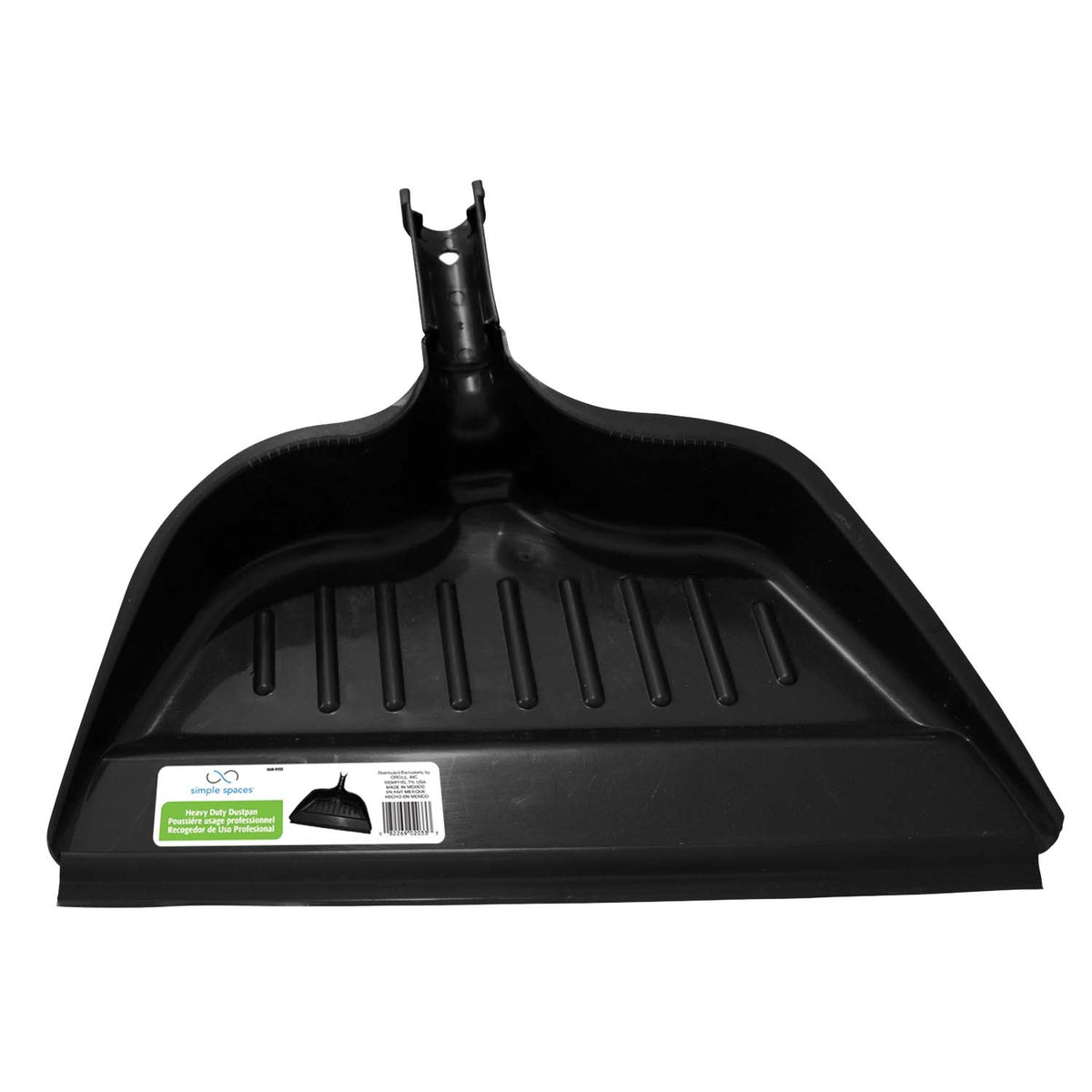 Simple Spaces 2033 Snap-On Dustpan, 12.75 in L, 14.75 in W, Recycle Polypropylene, Gray, Rubber Lip