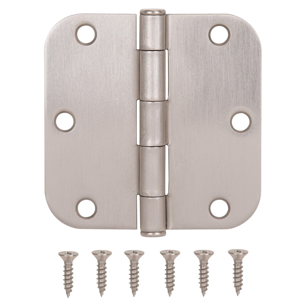 ProSource 20347SNX Door Hinge, Steel, Satin Nickel, Loose Pin, 180 deg Range of Motion, Screw Mounting