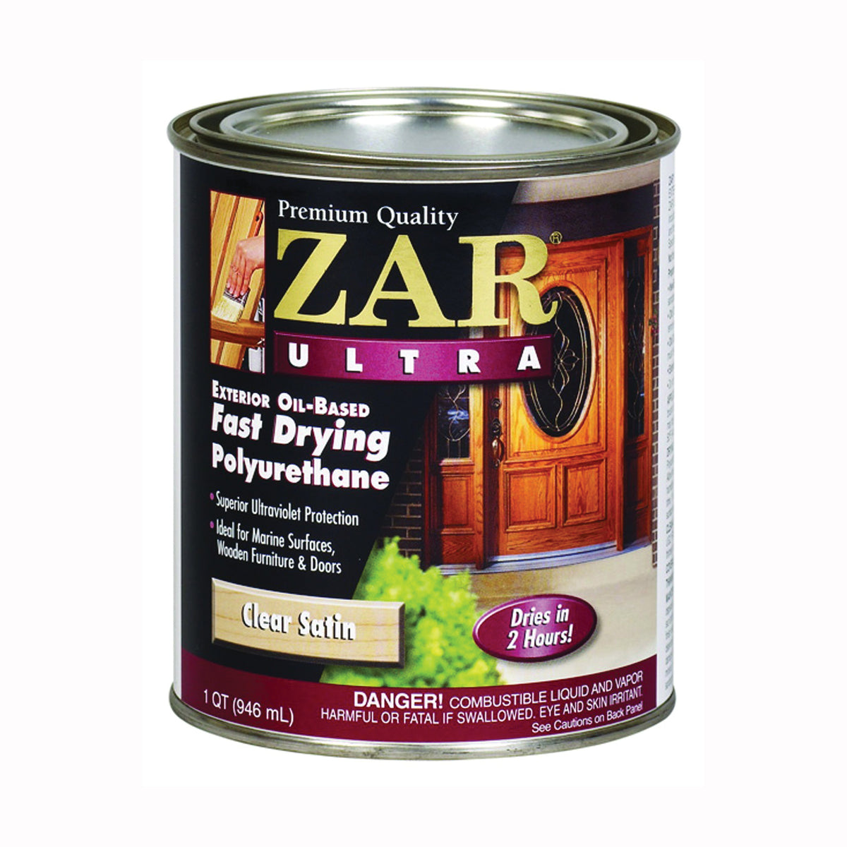 ZAR 34112 Exterior Polyurethane, Liquid, Amber, 1 qt, Can