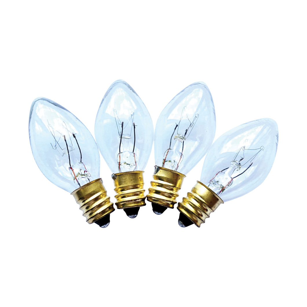 Hometown Holidays 16291 Replacement Bulb, 5 W, Candelabra Lamp Base, Incandescent Lamp, Clear Light