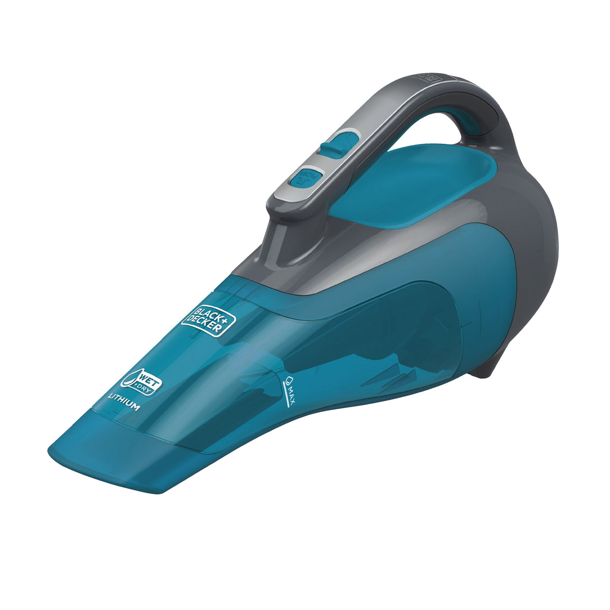 Black+Decker HWVI225J01 Hand Vacuum, 7.2 V Battery, Lithium-Ion Battery, 2.5 Ah, Aqua/Titanium Housing