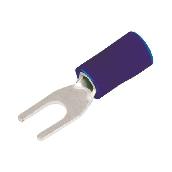 GB 20-113 Spade Terminal, 600 V, 16 to 14 AWG Wire, #4 to 6 Stud, Vinyl Insulation, Blue