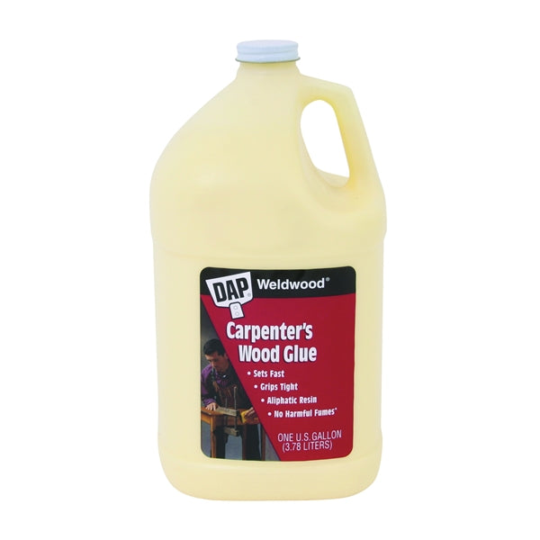 DAP Weldwood 00493 Wood Glue, Yellow, 1 gal Bottle