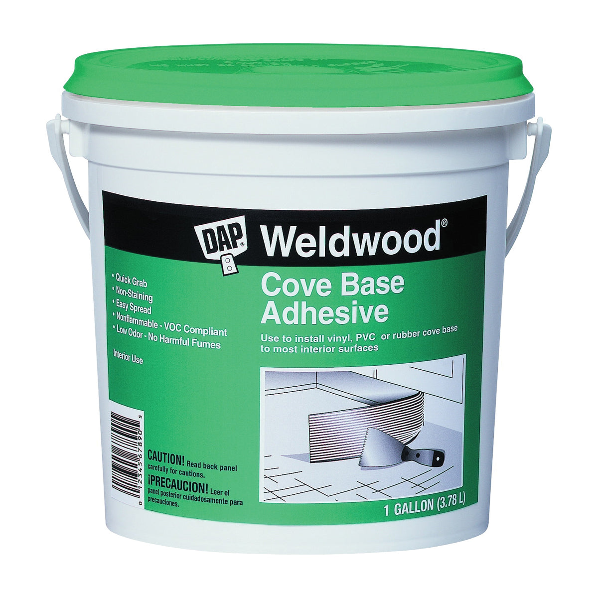 WELDWOOD 25054 Cove Base Adhesive, Off-White, 1 gal Can