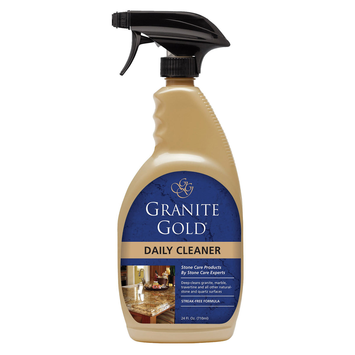 GRANITE GOLD GG0032 Daily Granite Cleaner, 24 oz, Liquid, Lemon Citrus Fragrance, Clear