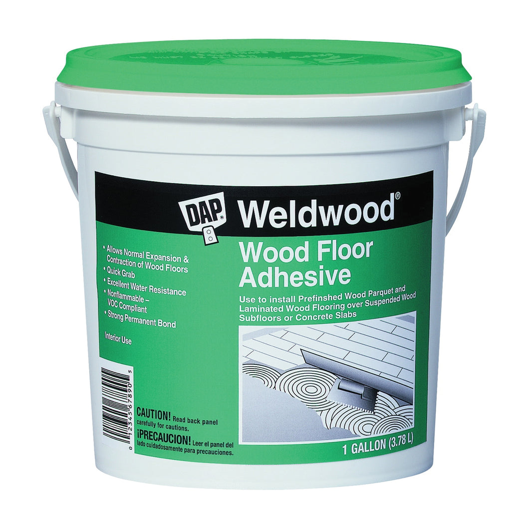 WELDWOOD 25133 Wood Floor Adhesive, Paste, Slight, Off-White, 1 gal Can