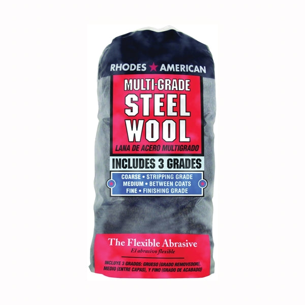 Homax 1021114 Steel Wool, #0, #000, #3 Grit, Extra Fine, Fine, Medium