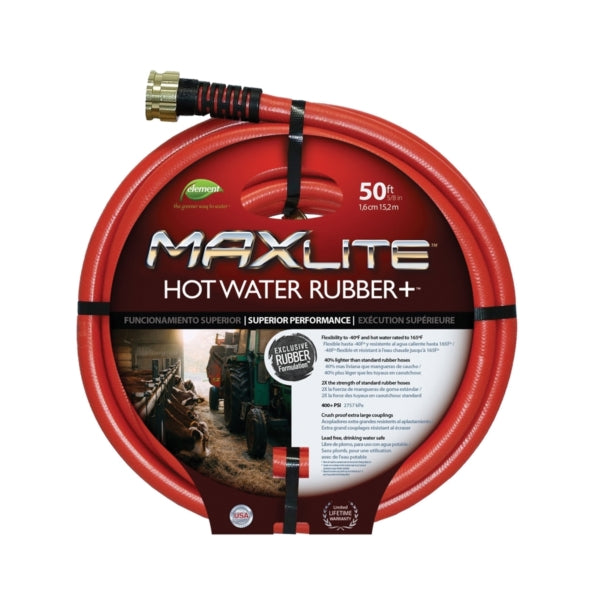 SWAN SGHW58050 Garden Hose, 50 ft L, Rubber