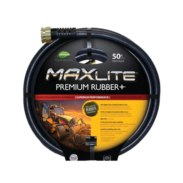 SWAN SGC58050 Garden Hose, 50 ft L, Rubber, Black