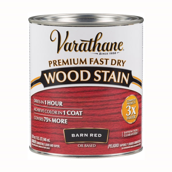 VARATHANE 307414 Wood Stain, Barn Red, Liquid, 1 qt, Can