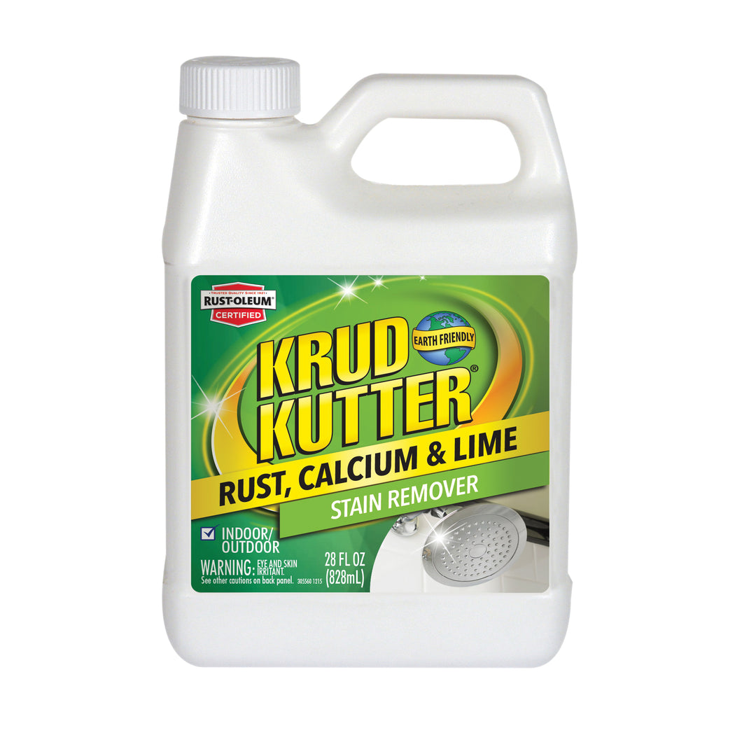 KRUD KUTTER 305475 Calcium/Lime/Rust Cleaner, 28 oz, Liquid, Mild, Light Yellow
