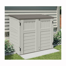 Load image into Gallery viewer, Suncast Stow-Away BMS2500 Storage Shed, 34 cu-ft Capacity, 4 ft 5 in W, 2 ft 8-1/4 in D, 3 ft 9-1/2 in H, Resin
