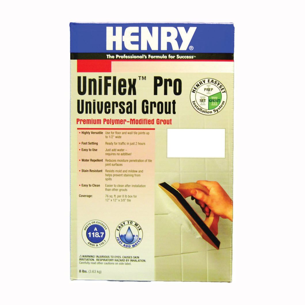 HENRY UniFlex Pro 13105 Polymer Modified Grout, Powder, Cocoa, 8 lb Box