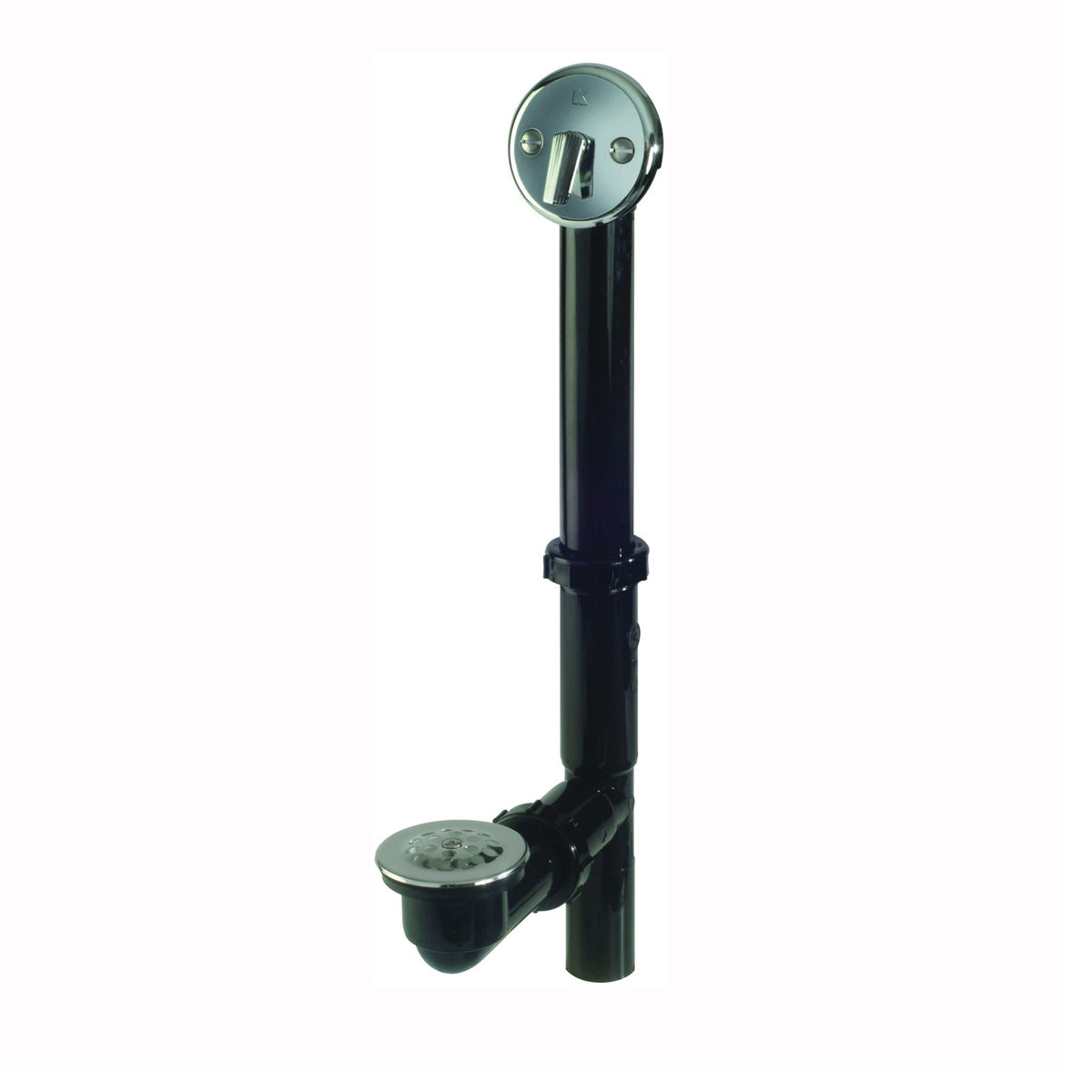 Keeney 64B Bath Drain, Plastic, Black, Chrome