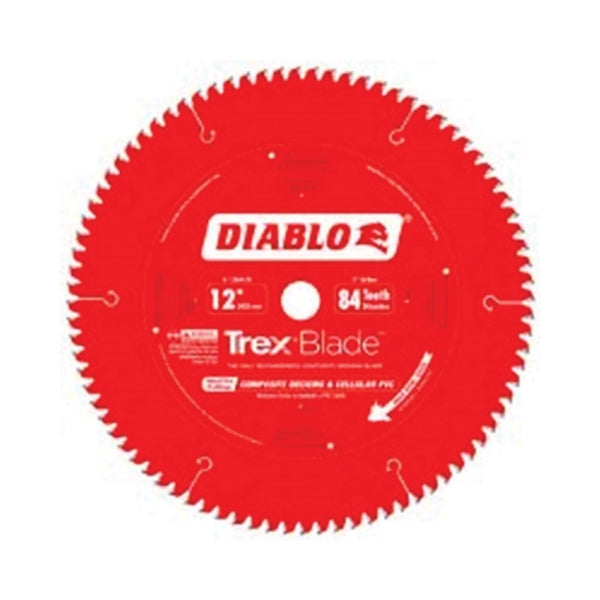 Diablo D1284CD Circular Saw Blade, 12 in Dia, 1 in Arbor, 84-Teeth, Carbide Cutting Edge