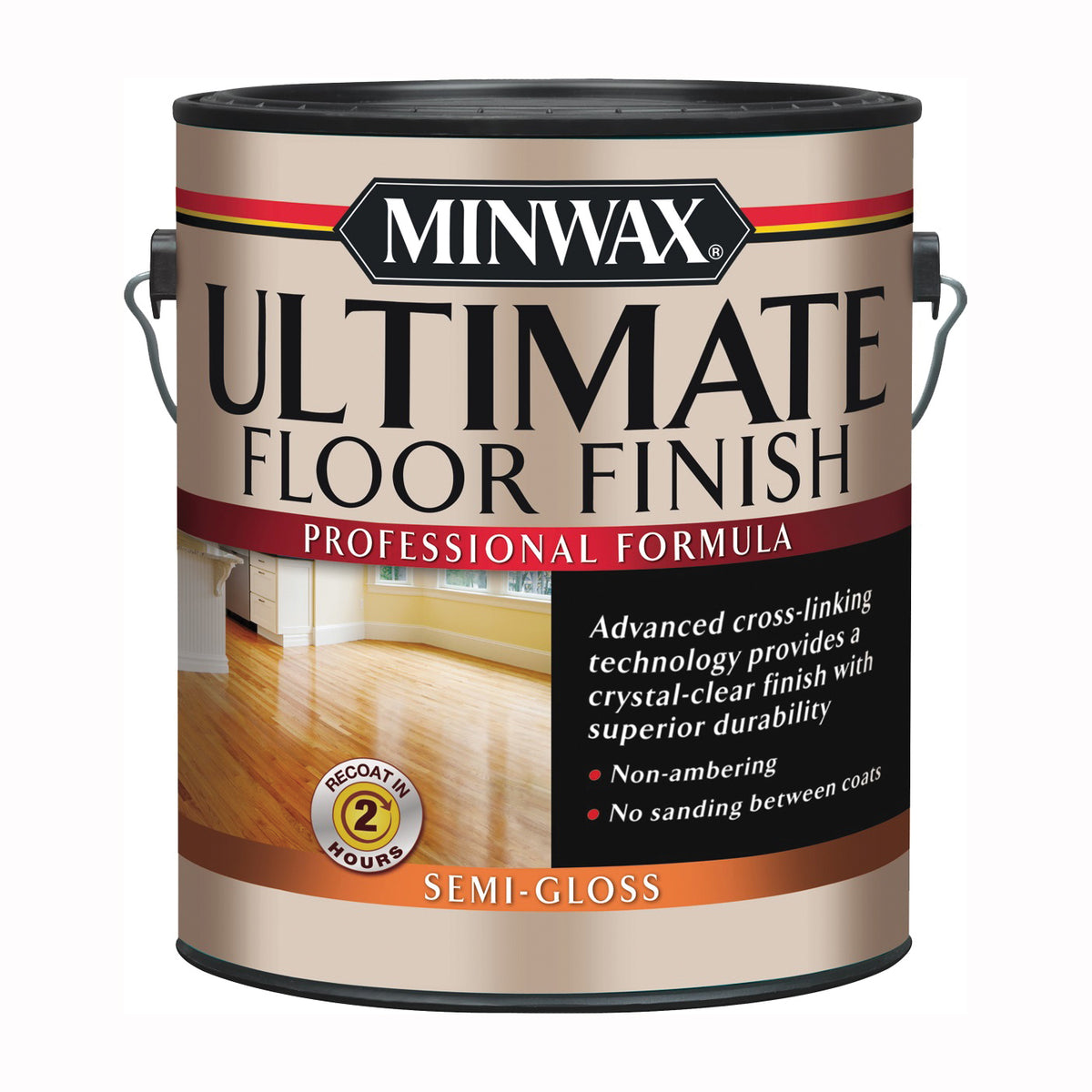 Minwax 131020000 Ultimate Floor Finish Paint, Semi-Gloss, Liquid, Crystal Clear, 1 gal, Can