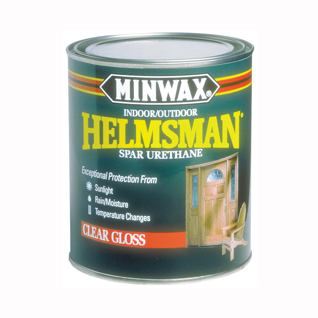 Minwax Helmsman 63200444 Spar Urethane Paint, High-Gloss, Clear, Liquid, 1 qt, Can