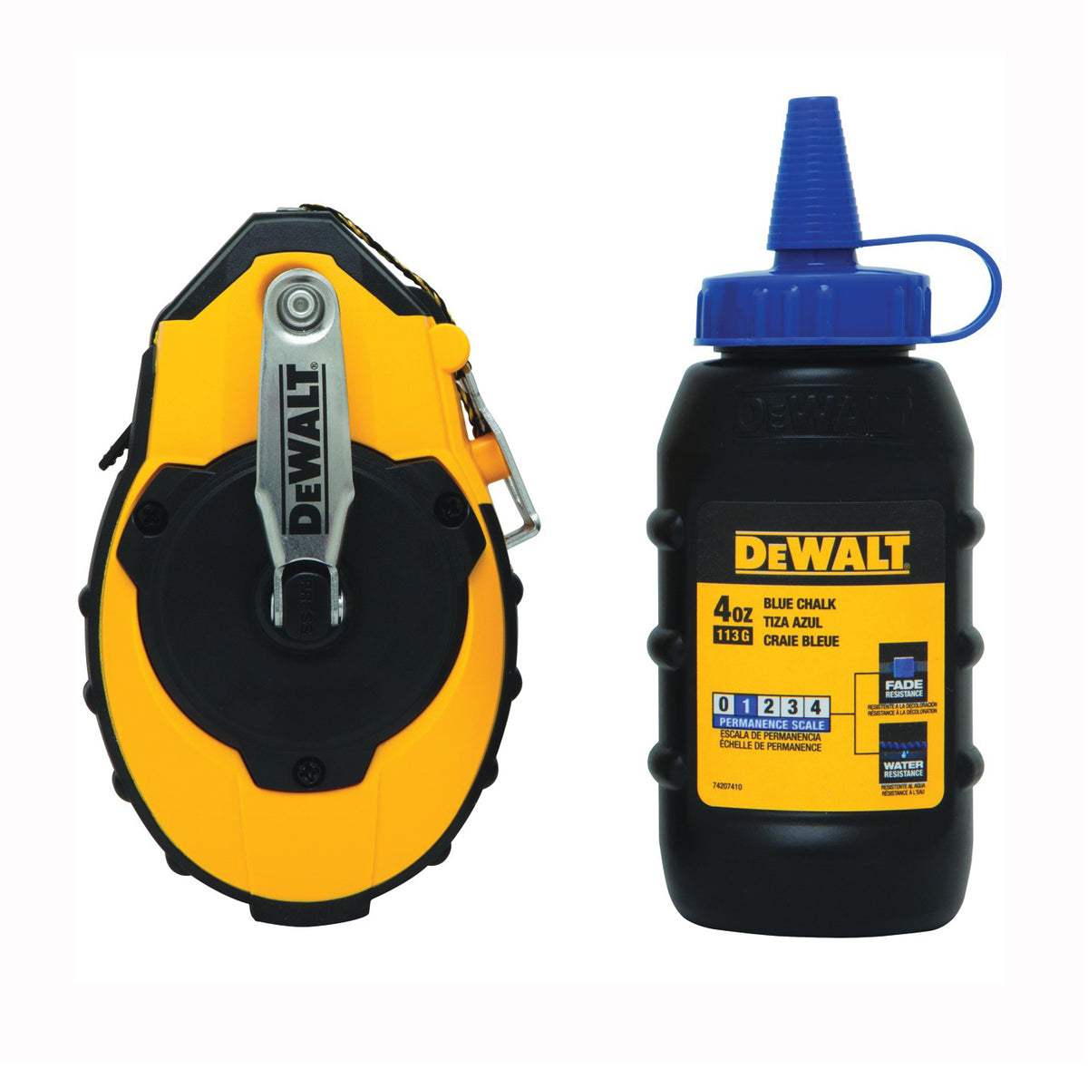 DeWALT DWHT47373L Chalk Reel, 100 ft L Line, Red Line, 3:1 Gear Ratio