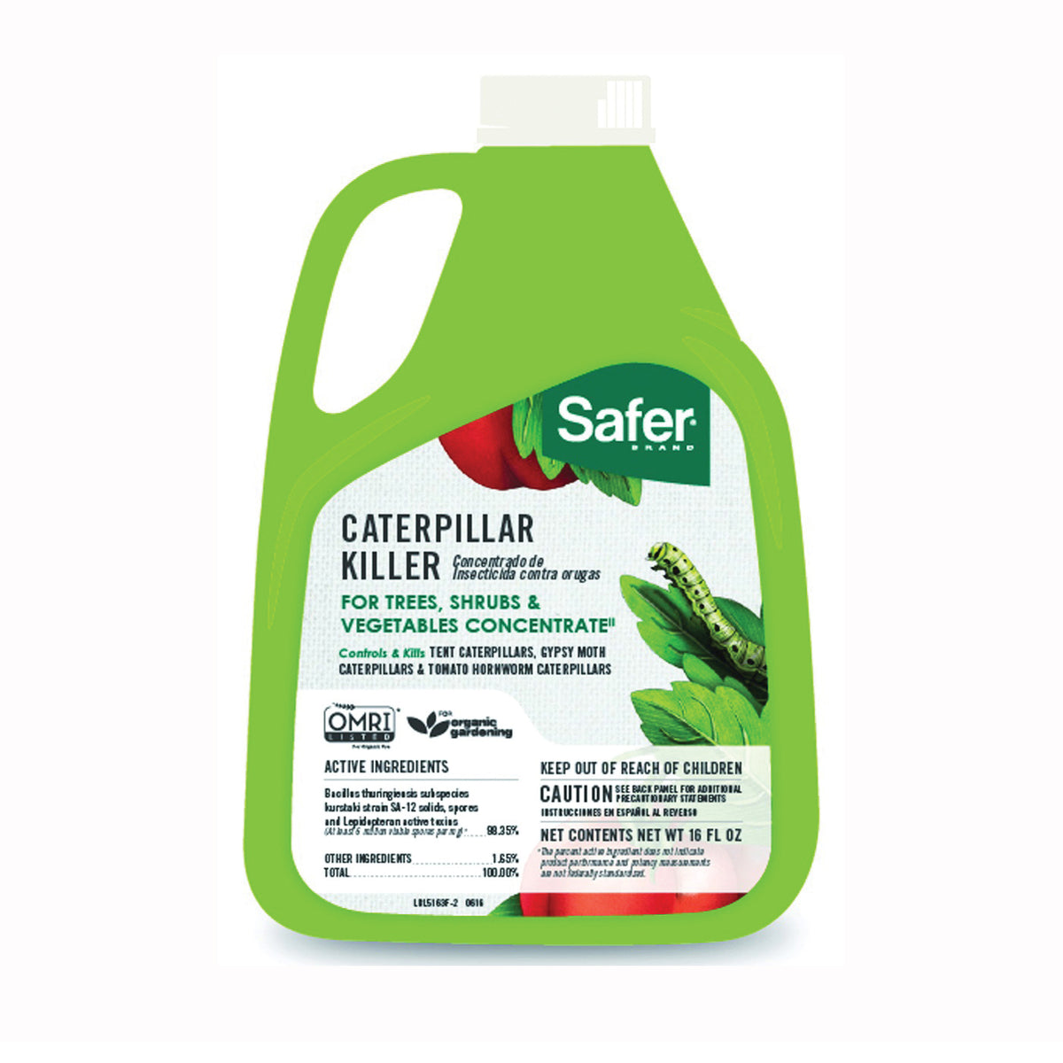Safer 5163-6 Caterpillar Killer, Liquid, 16 oz