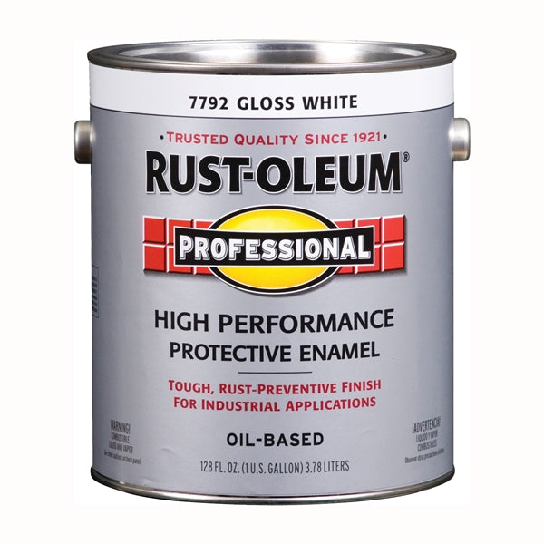 RUST-OLEUM PROFESSIONAL 7792402 Protective Enamel, Gloss, White, 1 gal Can