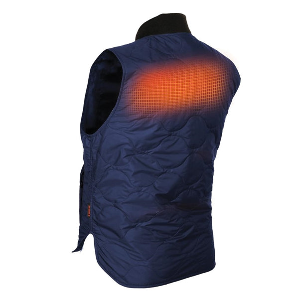Mobile Warming MWJ18M17-07-06 Company Vest, 2XL, Men&#39;s, Fits to Chest Size: 48 in, Nylon, Navy