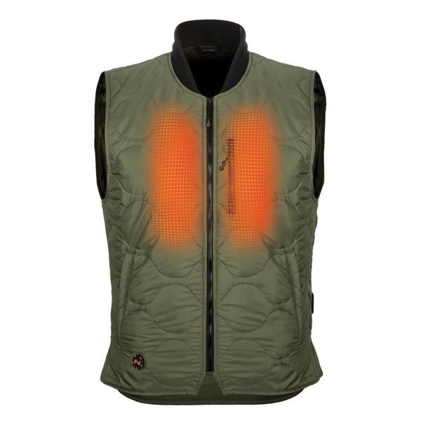 Mobile Warming MWJ18W06-21-03 Company Vest, M, Women&#39;s, Fits to Chest Size: 38 in, Nylon, Olive