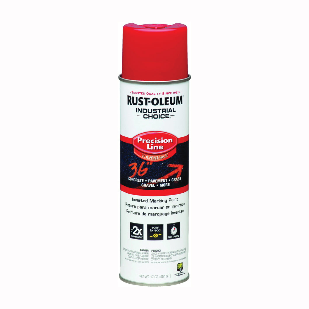 RUST-OLEUM INDUSTRIAL CHOICE 203029 Marking Paint, Semi-Gloss, Safety Red, 17 oz, Aerosol Can