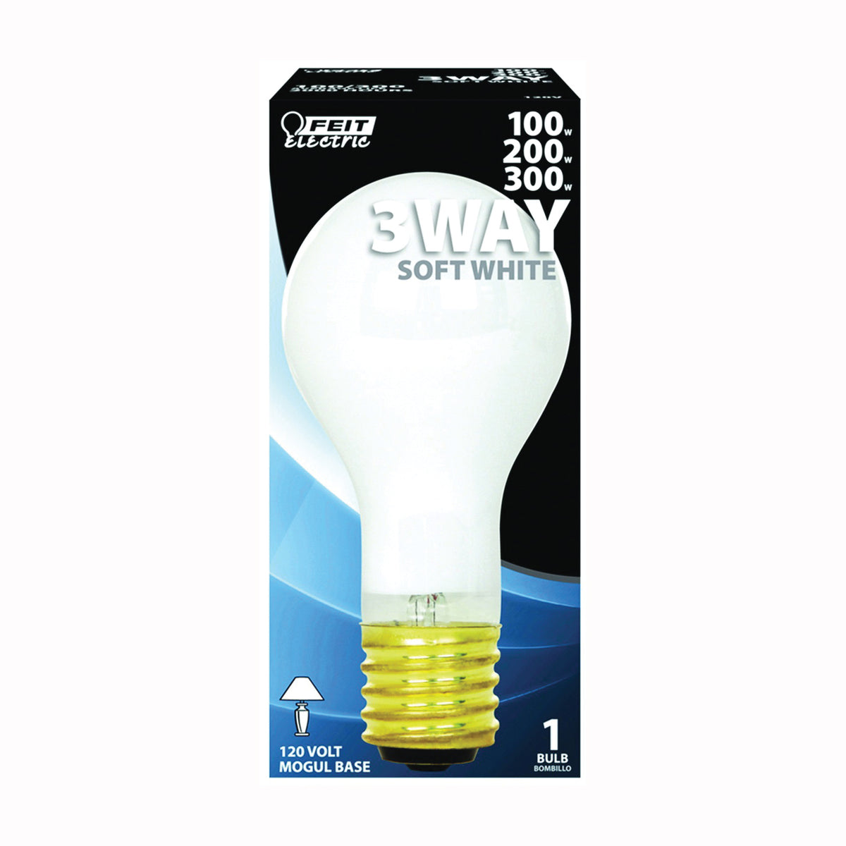 Feit Electric 100/300 Incandescent Bulb, 100/200/300 W, A21 Lamp, Mogul E39 Lamp Base, 1250, 2200, 3000 Lumens