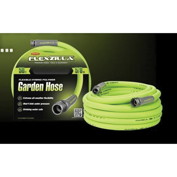 Flexzilla SwivelGrip HFZG575YWS-N/CA Garden Hose, 5/8 in, 75 ft L, GHT, Polymer, Green