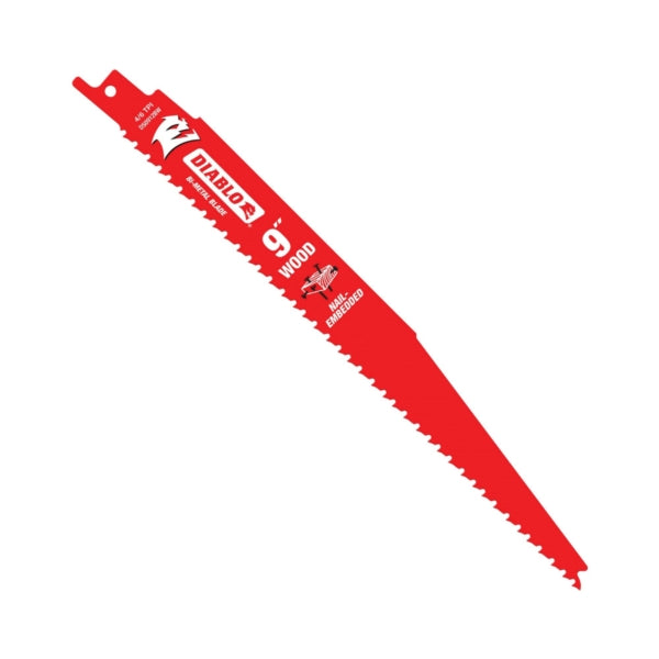 Diablo DS0912BW2 Reciprocating Saw Blade, 9 in L, 6/12 TPI